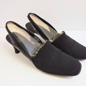 Mootsies Tootsies Slingback Heels Moduwopk Black Closed Toe Women’s 10M Retro